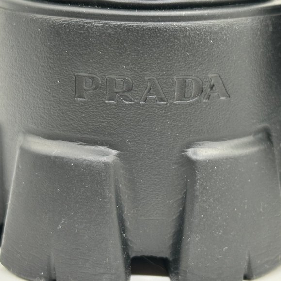 PRADA Monolith Brushed Leather Lug Sole Pull On Chelsea Ankle Boots Black - Picture 9 of 15